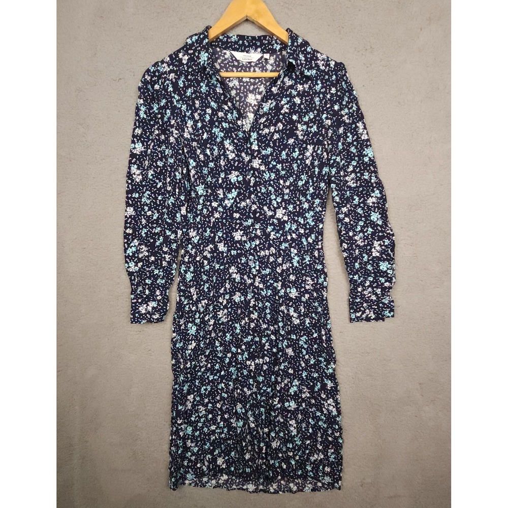 Paris Atelier & Other Stories Dress Women's‎ Size 6 Blue Long Sleeve Floral